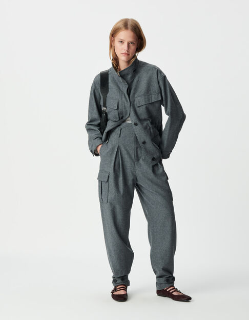 Graue Damencargohose Flanell - IKKS