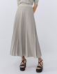 Jupe longue champagne en tricot côtelé lurex Femme-2