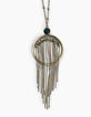 Collier sautoir antik gold anneau et franges perlées femme-2