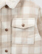 Girls’ vanilla fur-lined check coat-5