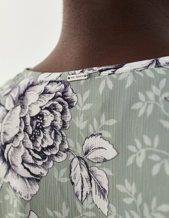 Robe ample matière recyclée imprimé floral vintage femme-9