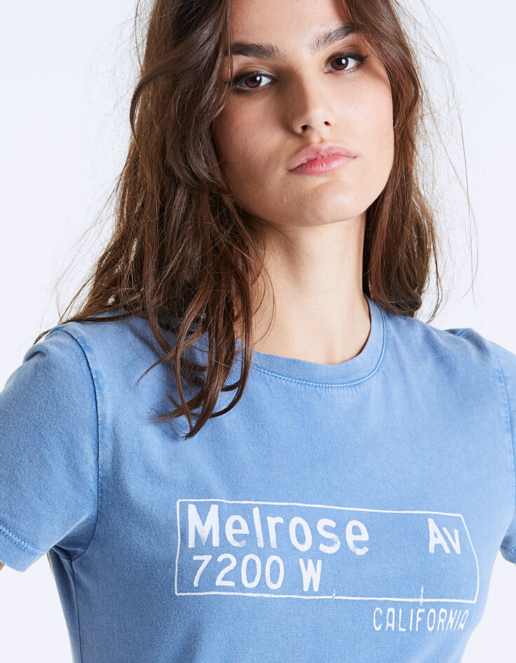 Tee-shirt en coton visuel "Melrose Avenue" femme-4 Tee-shirt en coton visuel "Melrose Avenue" femme-4