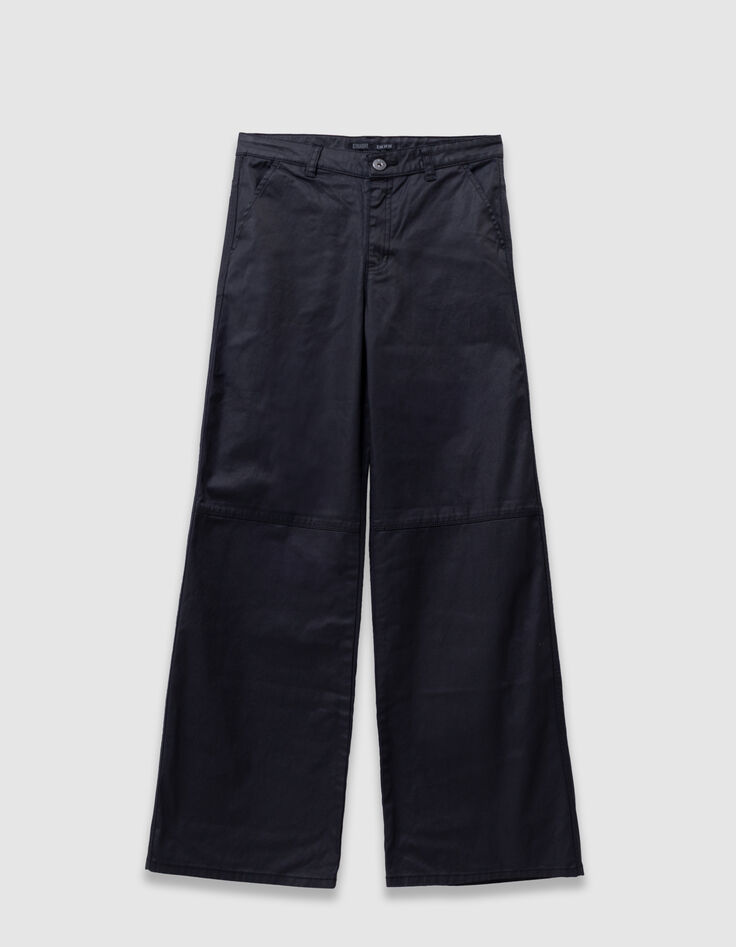 Rechte zwarte gecoate jeans meisjes-3