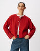 Veste en cuir velours rouge Femme-2