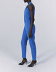 Combinaison pantalon bleue effet drapé devant Femme-4