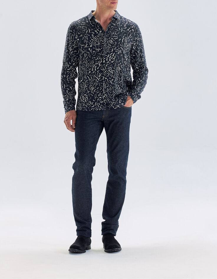 Chemise REGULAR marine LENZING™ ECOVERO™ imprimé graffiti Homme-15