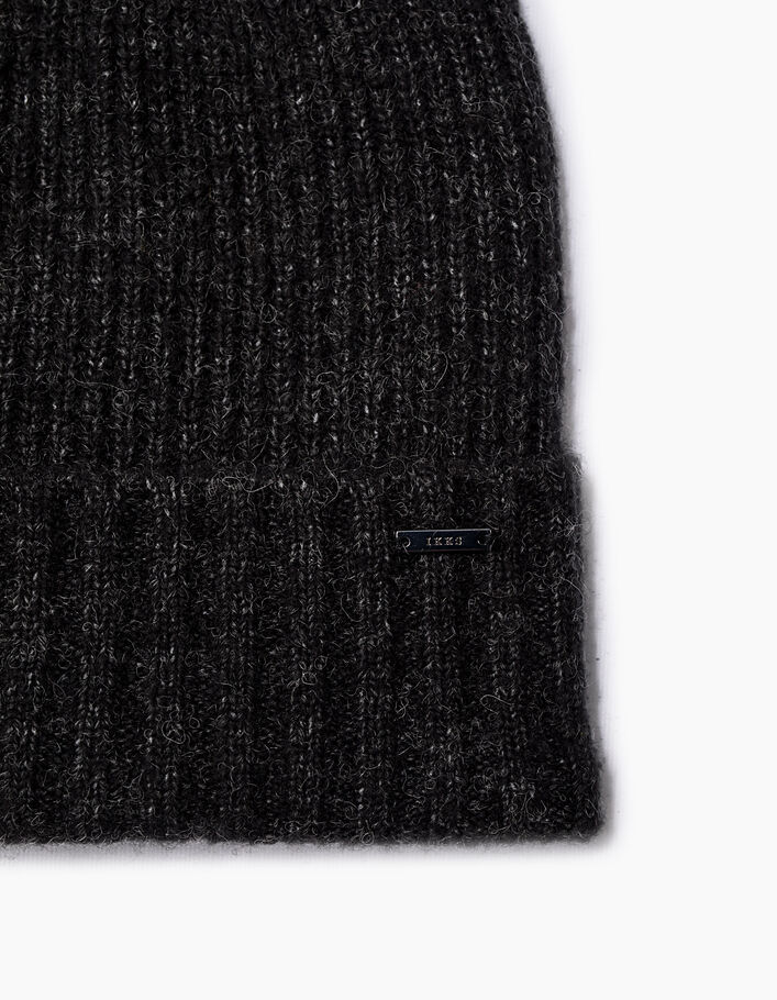 Men’s charcoal grey knitted beanie - IKKS