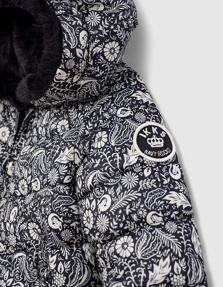 Doudoune réversible navy et imprimé tattoo bébé fille-5 Doudoune réversible navy et imprimé tattoo bébé fille-5