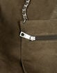 Sac Hobo kaki velours souple Femme-7