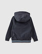 Blouson navy recyclé à double capuche garçon -3