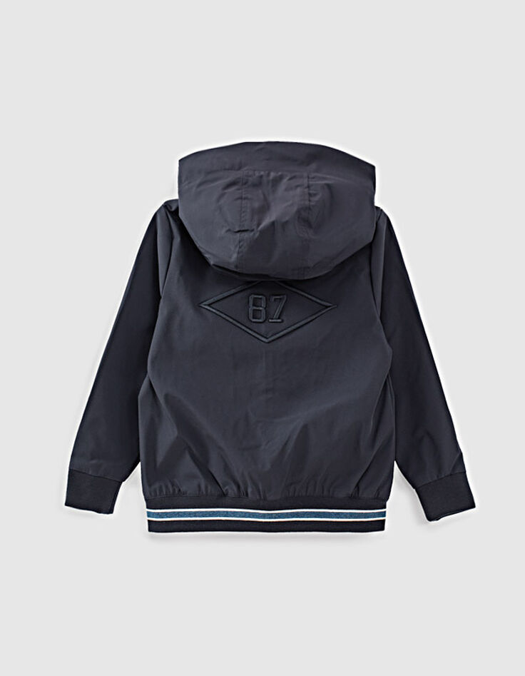 Blouson navy recyclé à double capuche garçon -3