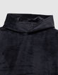 Grijze hoodie velourstricot meisjes-2