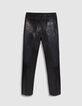 Women&rsquo;s black leather jean-cut trousers-9