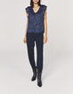 Top imprimé léopard noir et bleu recyclé femme-6