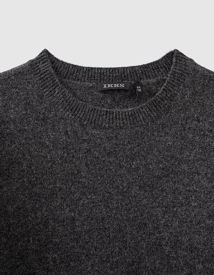 Boys’ anthracite grey marl pure cashmere sweater - IKKS