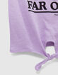 T-shirt lilas à nouer visuel SNOOPY fille-4