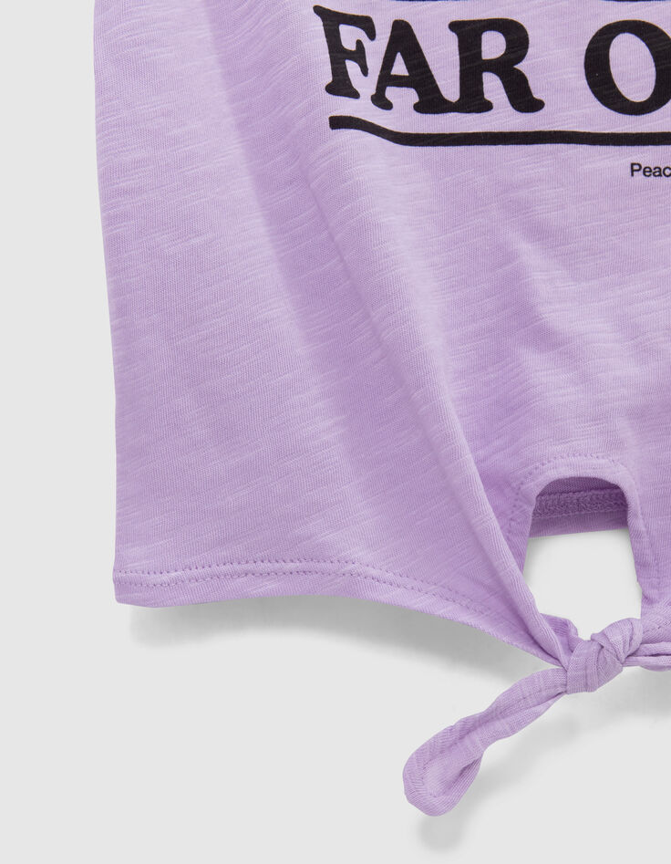 T-shirt lilas à nouer visuel SNOOPY fille-4