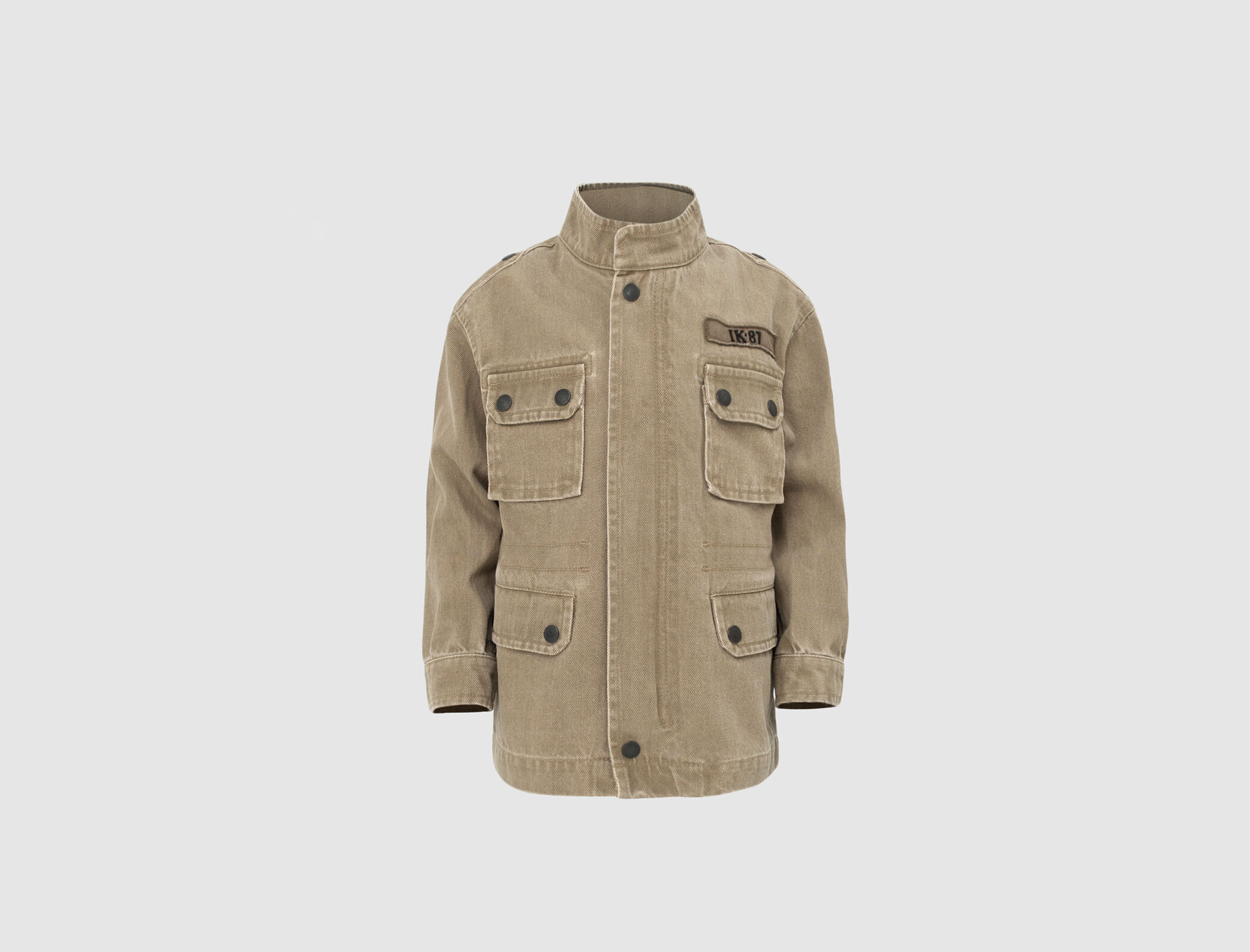Boys light khaki Terra Denim safari jacket P L back