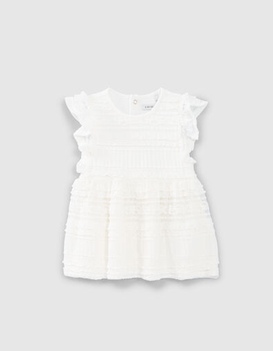 Girls’ off-white occasion dress with lace - IKKS