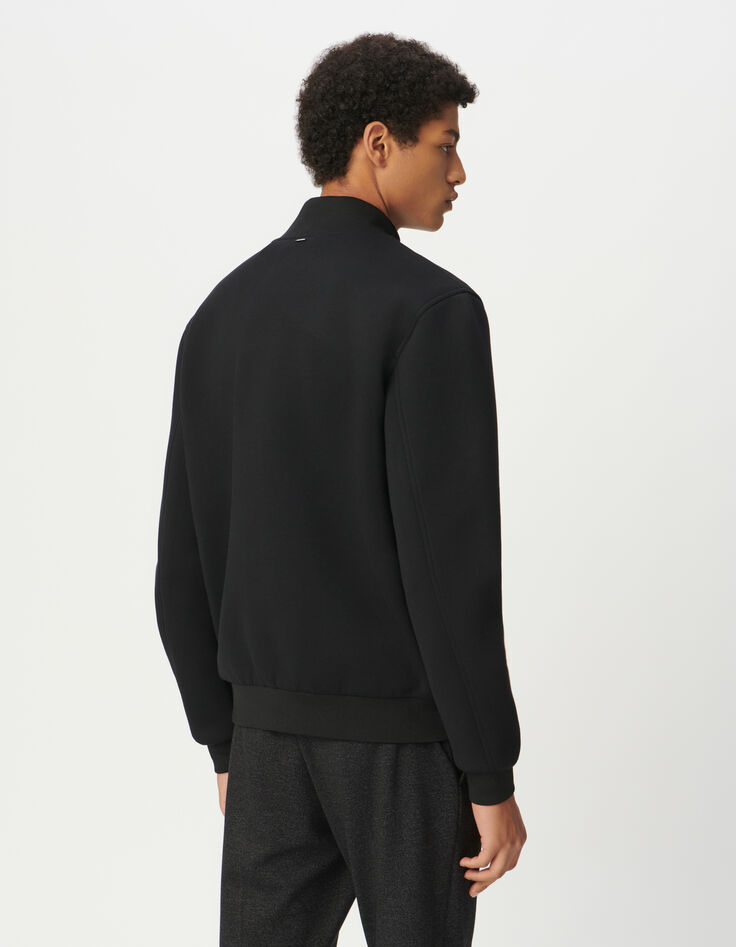 Cardigan zippé noir molleton technique Homme-3