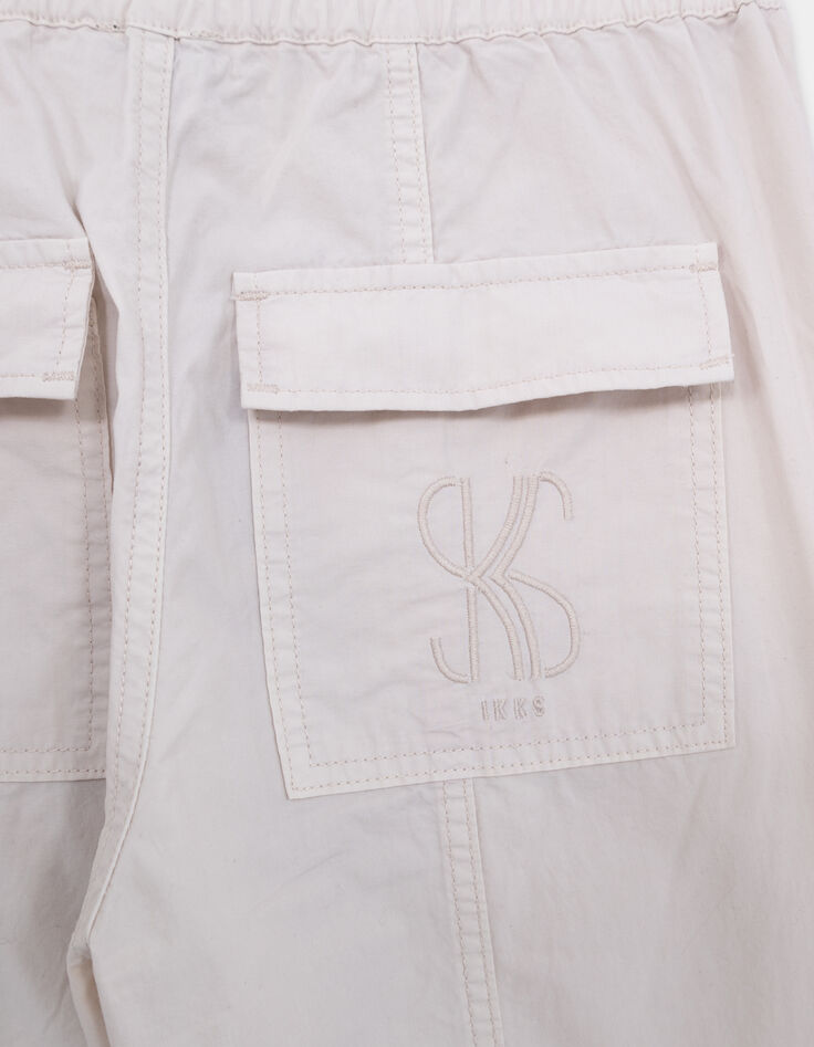 Girl's BATTLE upcycled beige parachute pants-5 Girl's BATTLE upcycled beige parachute pants-5