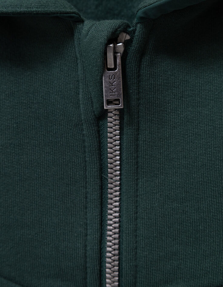 Cárdigan cremallera verde capucha niño-7