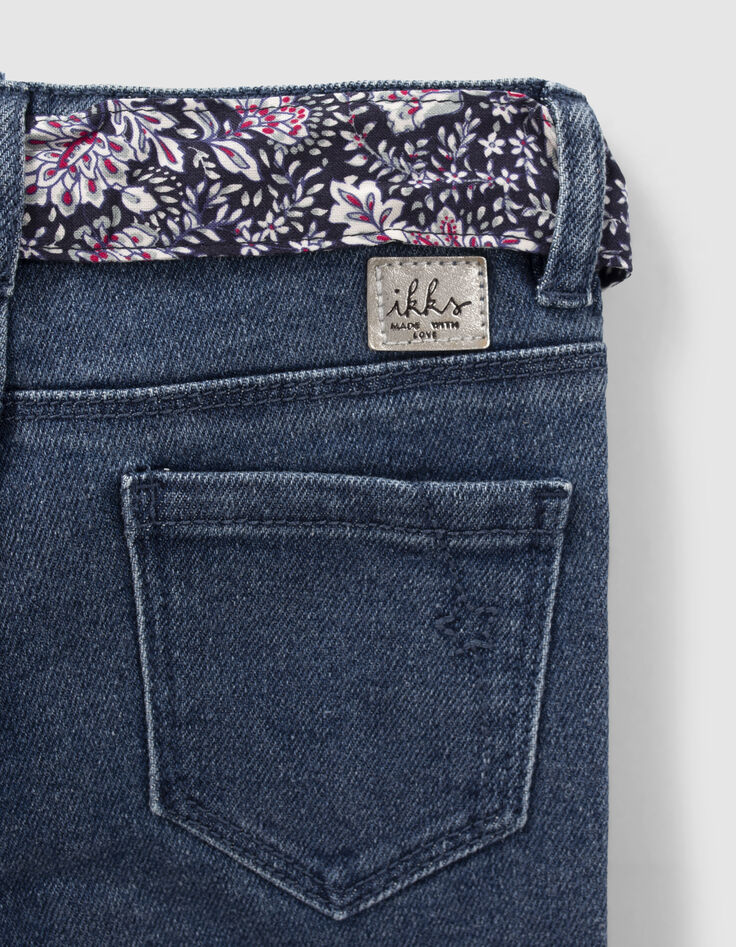 Blaue Flare-M&auml;dchenjeans mit Halstuchg&uuml;rtel-5