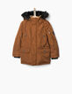 Parka cognac à parmenture matelassée garçon-2