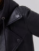 Women’s black leather jacket, studded back, facing-4
