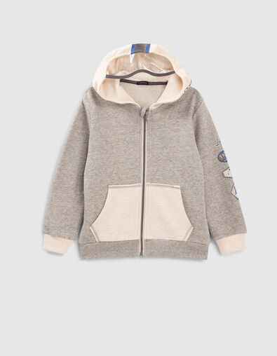 Cárdigan gris y beige capucha visera niño - IKKS