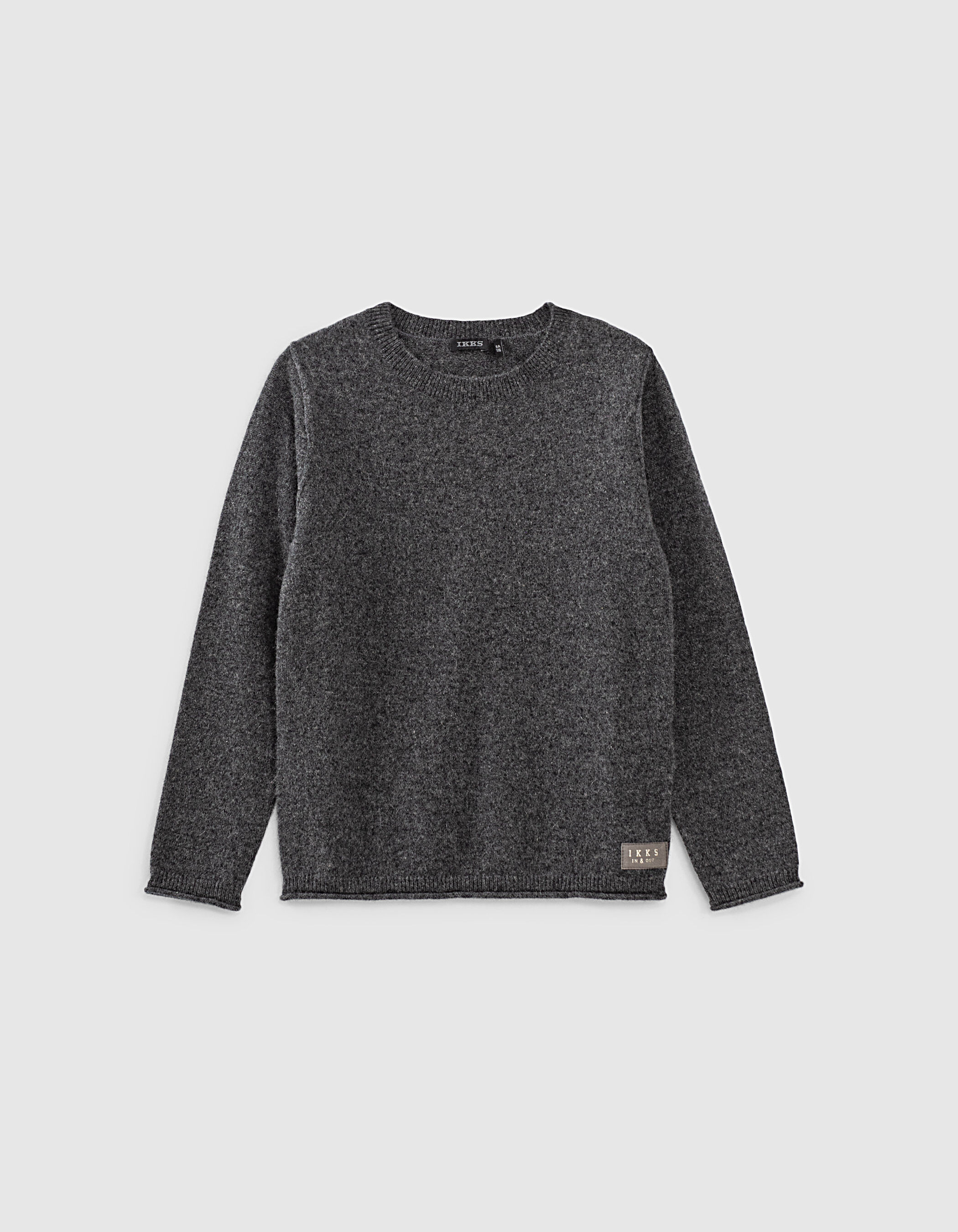 Boys charcoal grey marl pure cashmere sweater IKKS