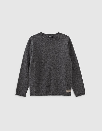 Boys’ charcoal grey marl pure cashmere sweater - IKKS