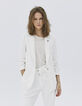 Women’s ecru suit jacket with rolled up sleeves-1