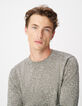 Pull manches longues kaki tricot moulin&eacute; Homme-4