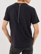 Schwarzes Herren-T-Shirt mit Rocker-Blumenprint-2