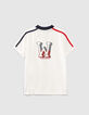Polo blanc, rouge et navy garçon -3