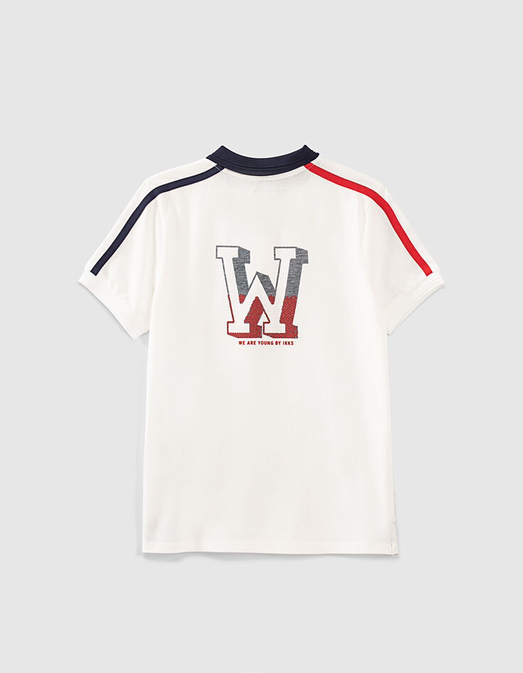 Polo blanc, rouge et navy garçon -3