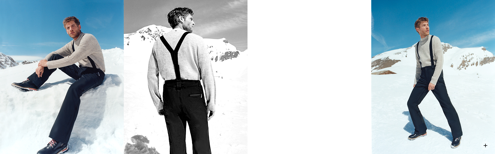 Black IKKSxDUVILLARD ski trousers with braces