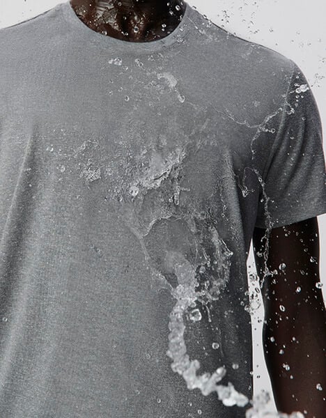 T-shirt col rond gris chiné DRY FAST