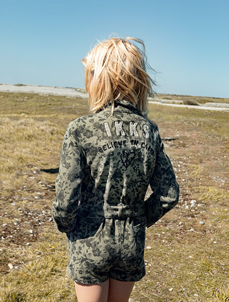 IKKS kid girl camouflage playsuit