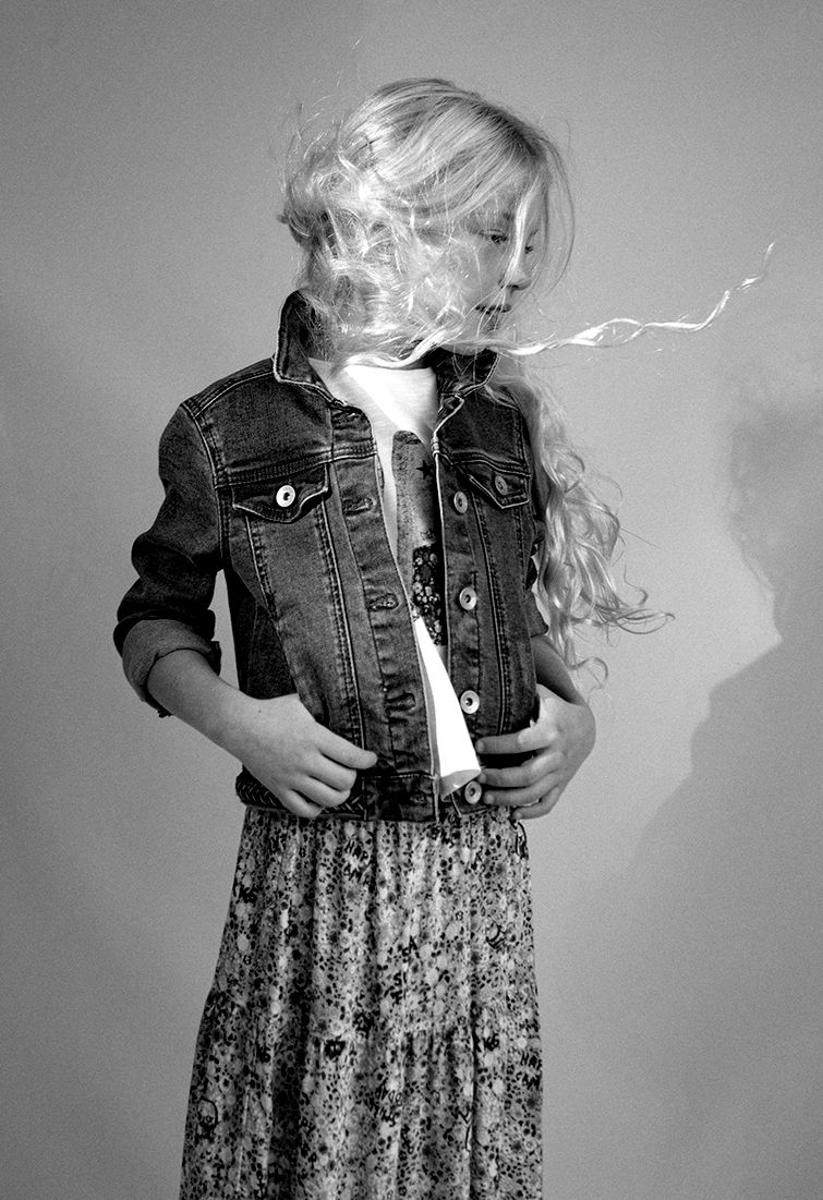 Perfecto-Jacke aus ungebleichtem Jeans Kid Girl