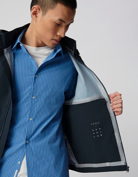 Blouson marine capuche amovible WATERPROOF