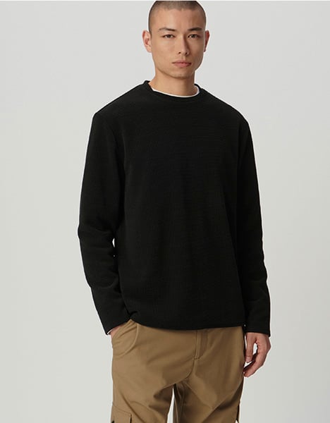 T-shirt manches longues noir nid d'abeille DRY FAST