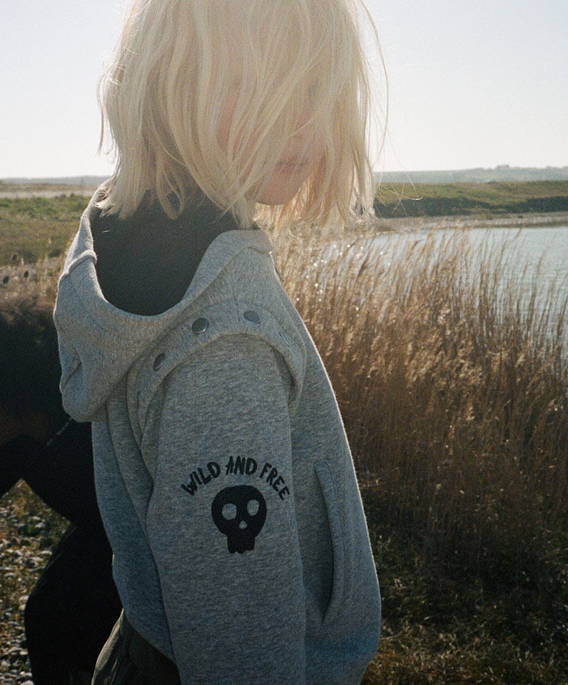 kid girl grey hooded jacket 