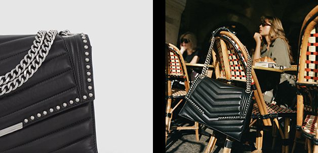 SAC THE 1 ROCK NOIR CUIR CLOUTÉ TAILLE L FEMME