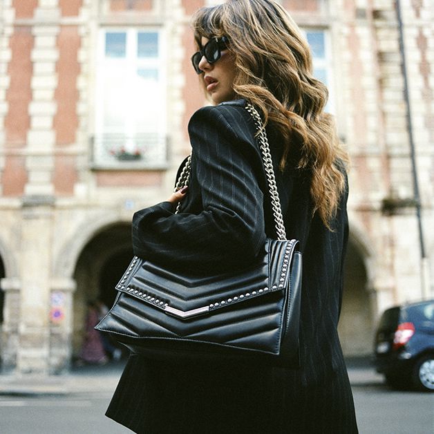 SAC THE 1 ROCK NOIR CUIR CLOUTÉ TAILLE L FEMME