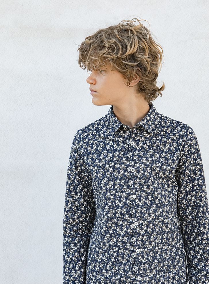 Chemise bleu imprimée pour ado garcon