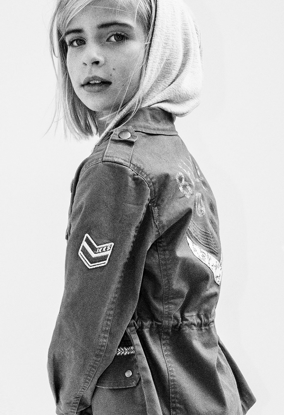 Kaki safari-jasje met kap ikks kid girl