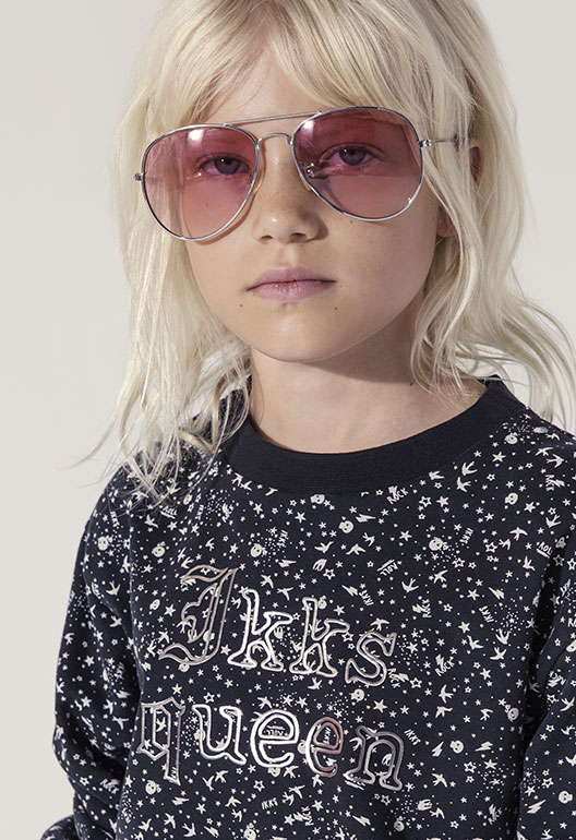 Bourse à sequins avec un motif cœur et anse torsadée enfant fille