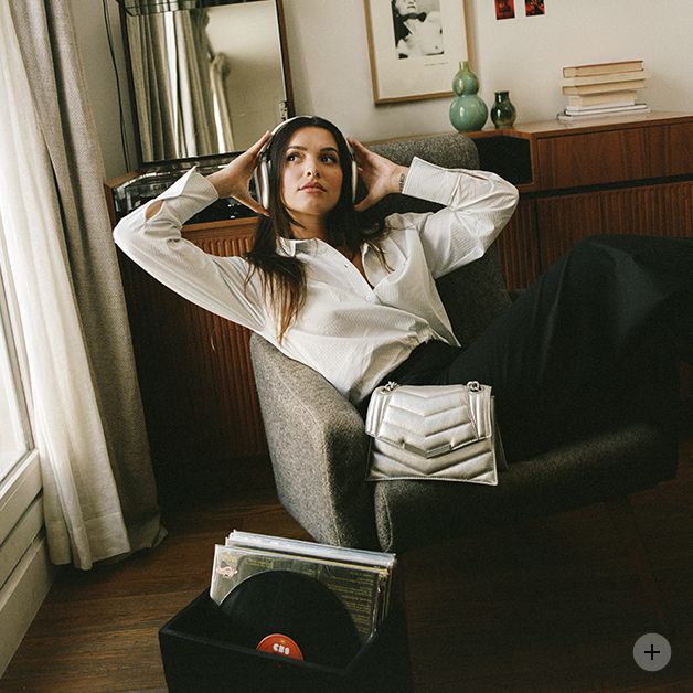 SAC THE 1 GLITTER ARGENTÉ CUIR MÉTALLISÉ TAILLE S FEMME